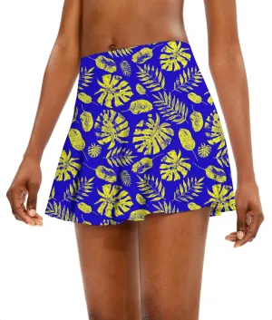 Tropical plants Women's Athletic Golf Skorts Flared Skirts