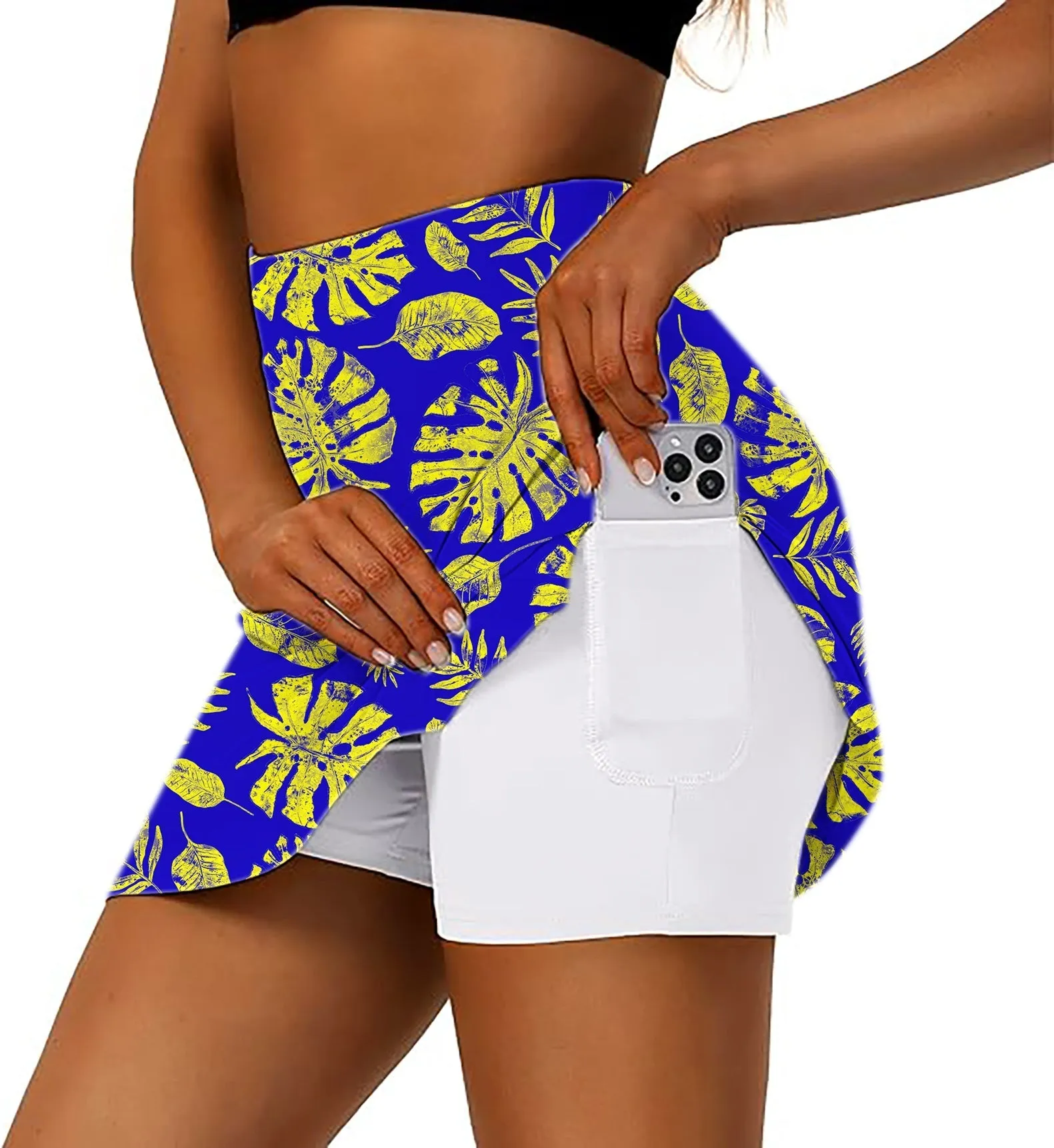 Tropical plants Women's Athletic Golf Skorts Flared Skirts