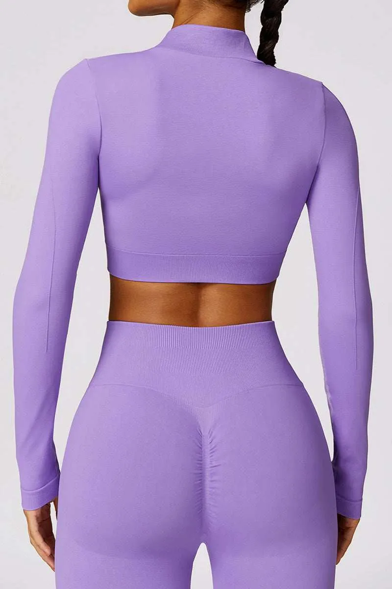 Two Piece Yoga Set with Crop Top & Flared Hem Bottom