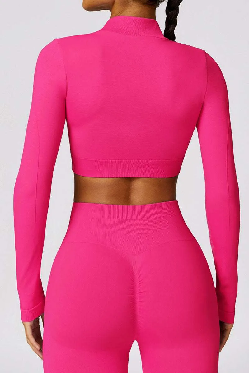 Two Piece Yoga Set with Crop Top & Flared Hem Bottom