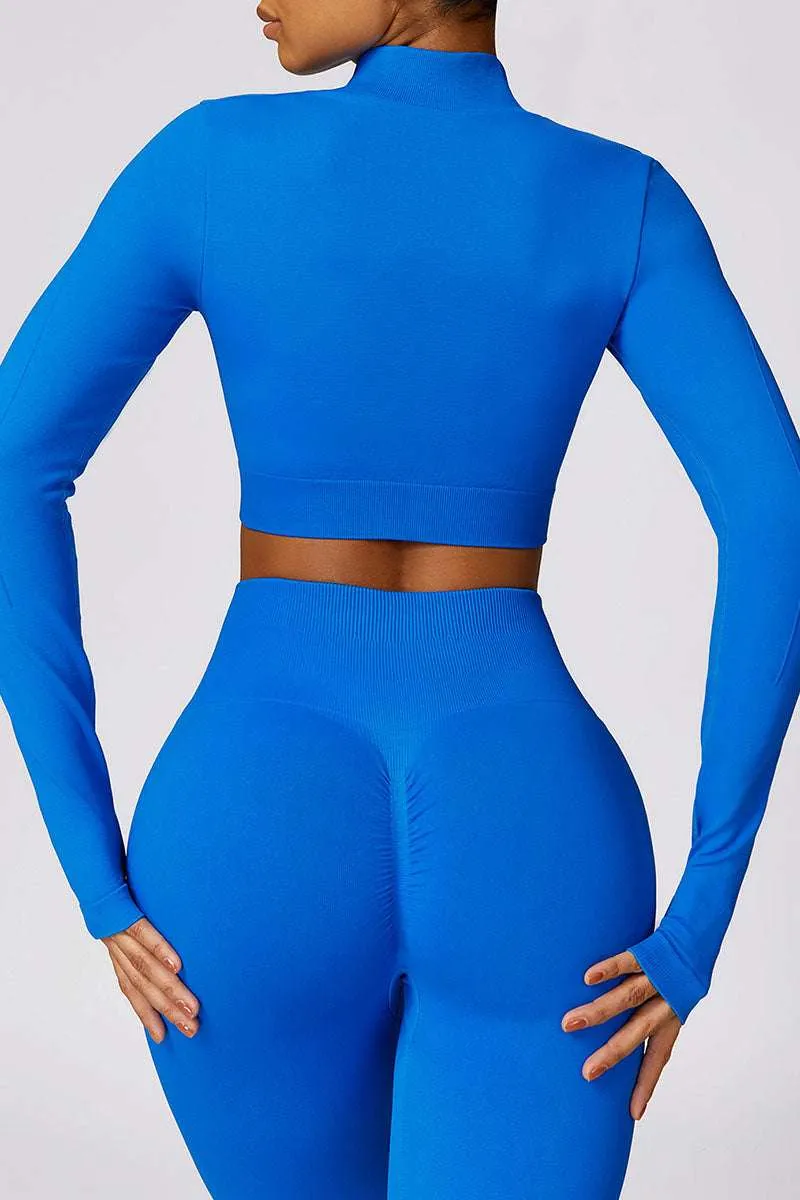 Two Piece Yoga Set with Crop Top & Flared Hem Bottom