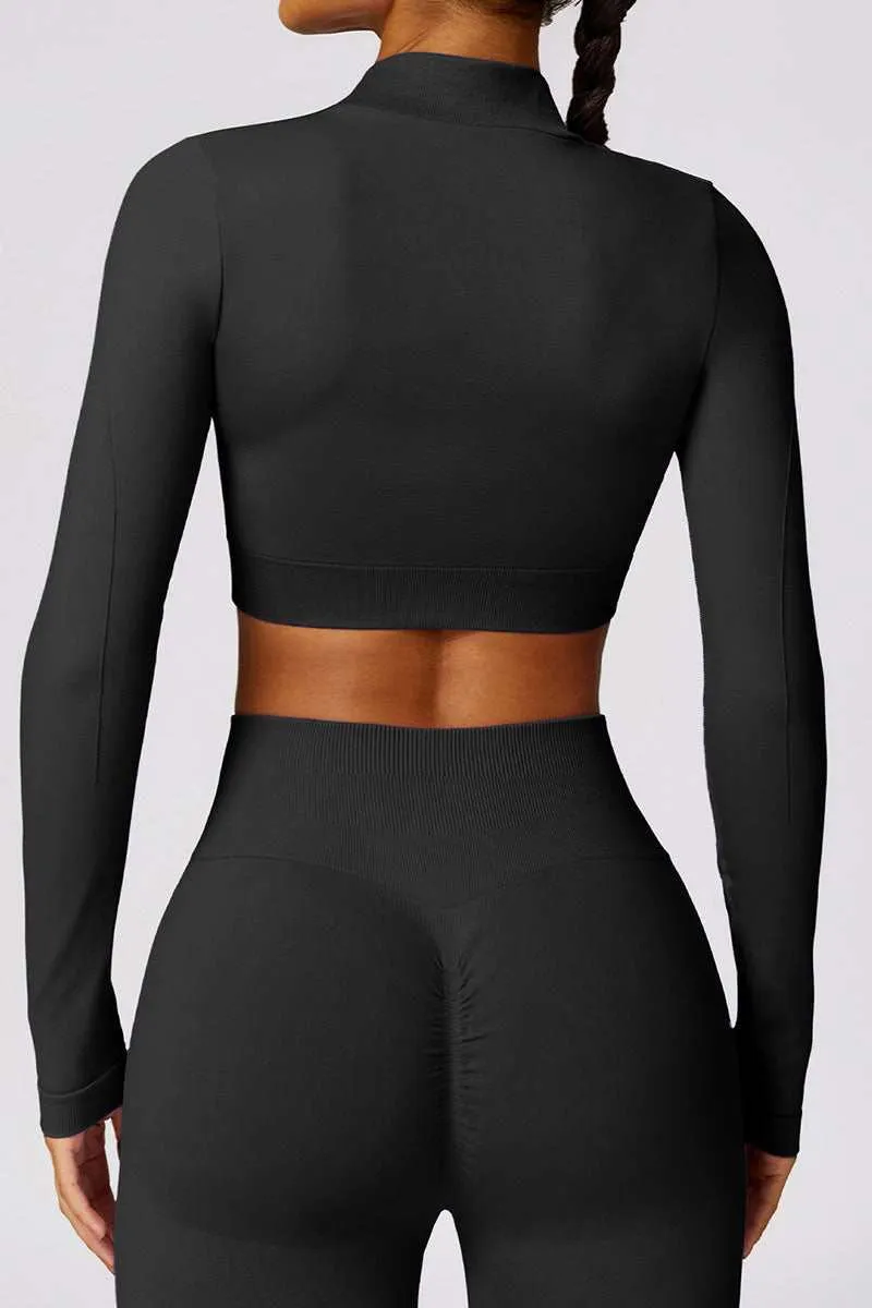 Two Piece Yoga Set with Crop Top & Flared Hem Bottom