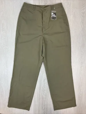 Uniqlo Womens Khaki Relaxed Fit Linen Blend Pants Size Large (NWOT)