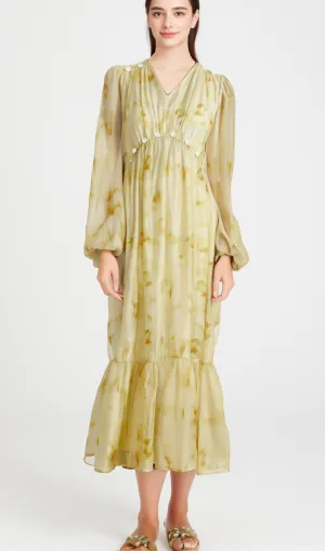 Vanessa shell-embellished tie-dye midi dress