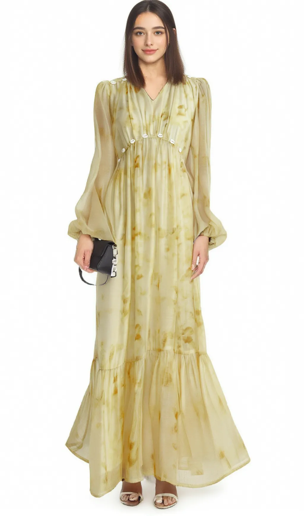 Vanessa shell-embellished tie-dye midi dress