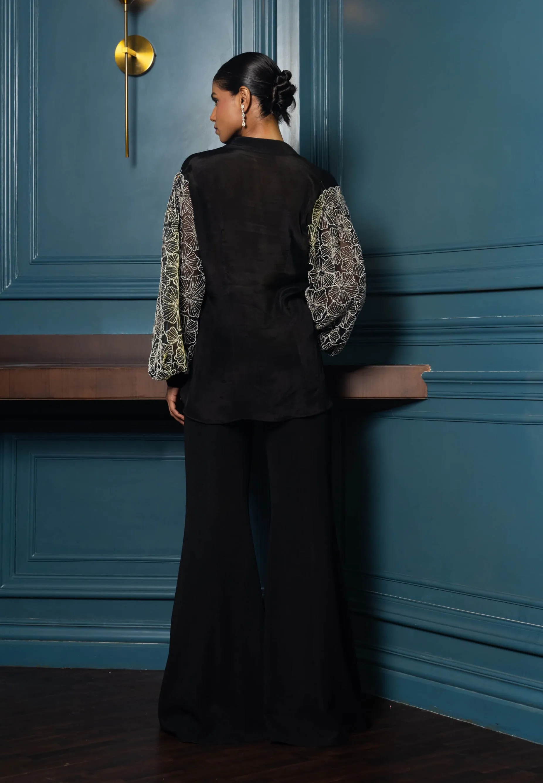 Verena black shirt and flared pants