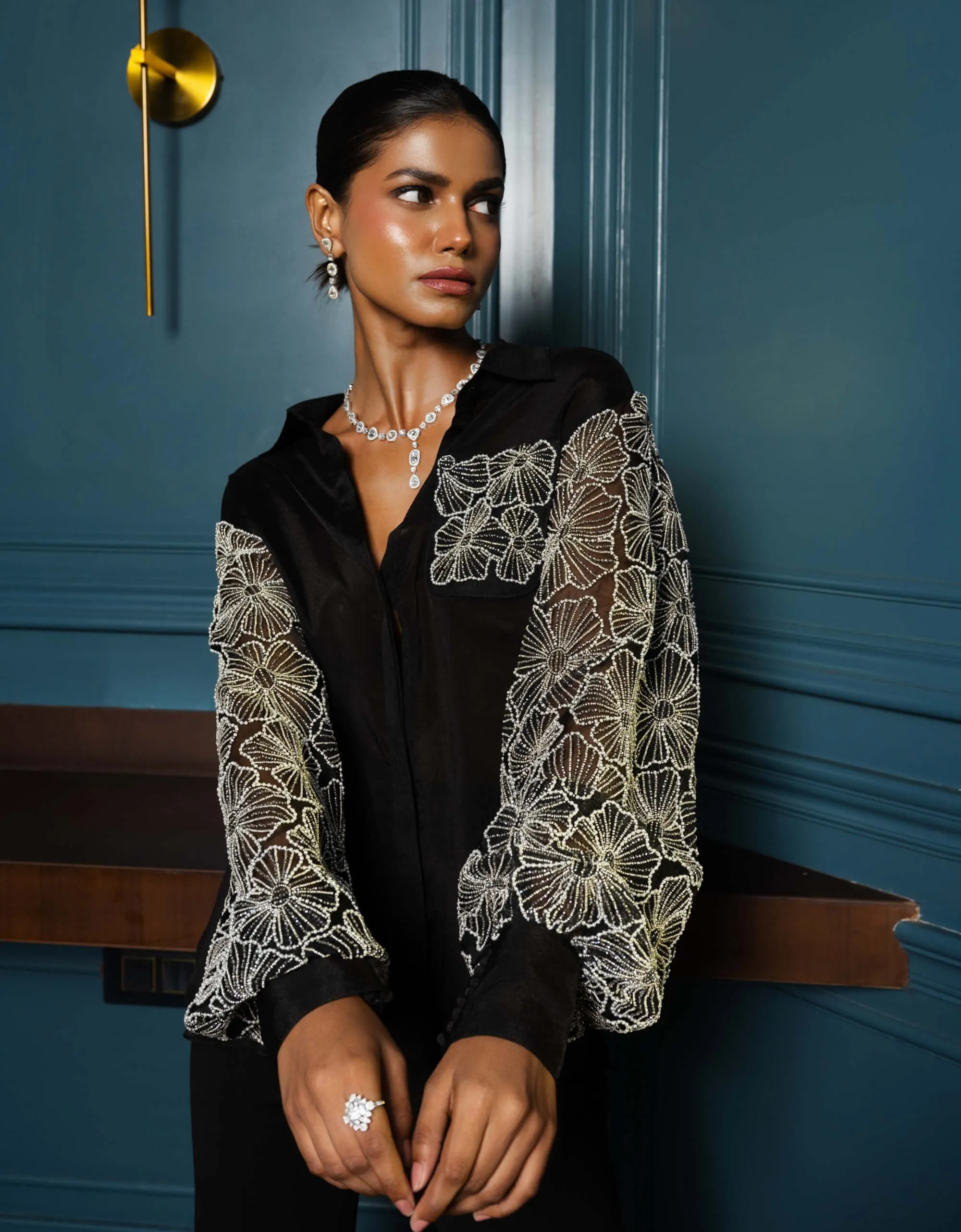 Verena black shirt and flared pants