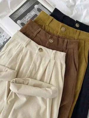 Vintage Corduroy Women Winter Pants