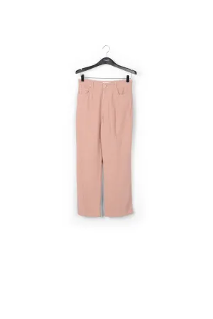 Vintage pink cotton-corduroy flared-fit pants