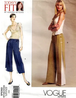 Vogue 1050 Today's Fit SANDRA BETZINA Womens Casual Pants with Optional Side Contrast Underlay Out Of Print Sewing Pattern ALL SIZES UNCUT Factory Folded