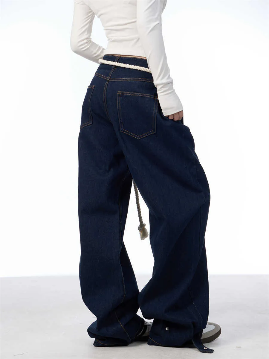 Washed Black Loose Wide Leg Jeans