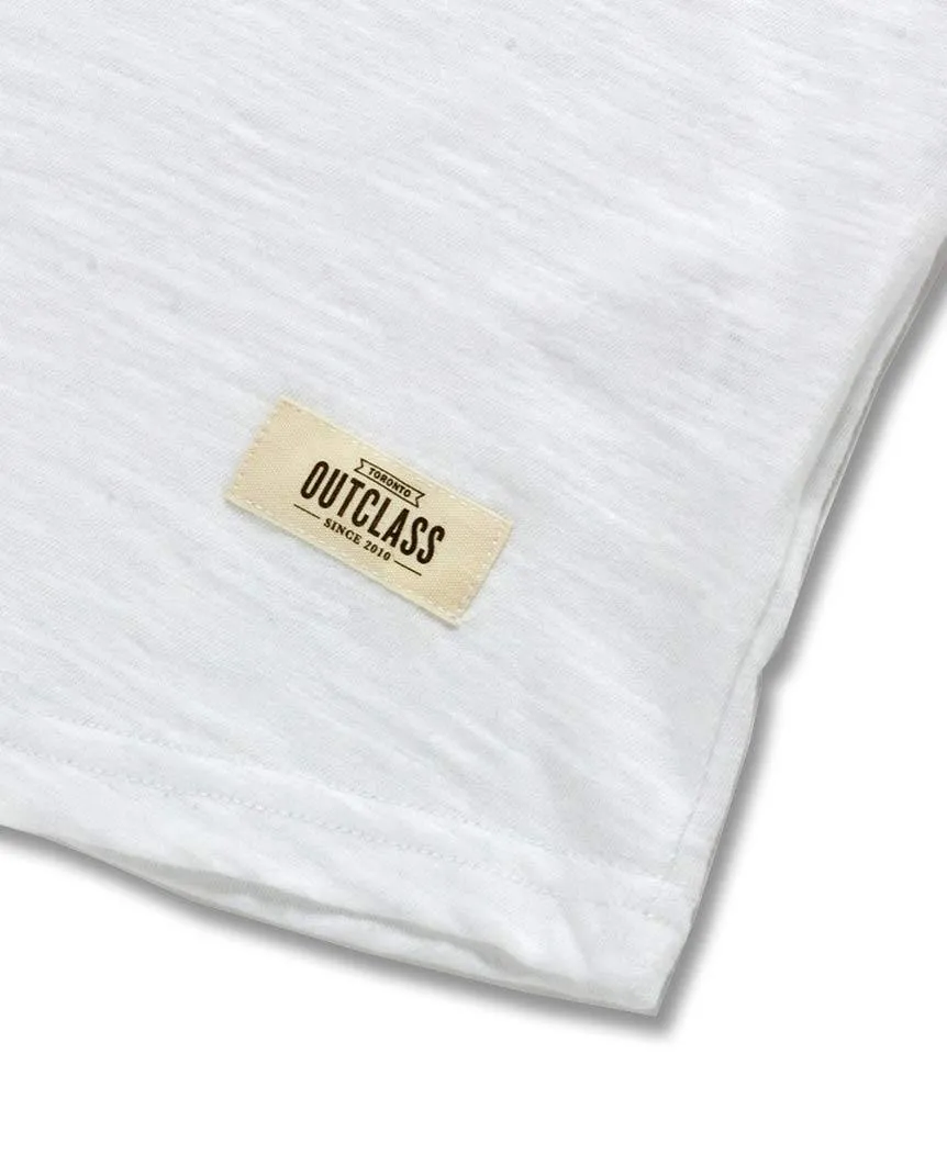 White Slub  S/S Henley