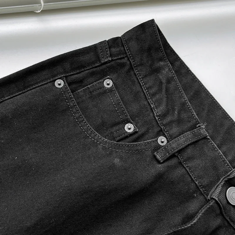 Wide leg slim mid-waist loose jeans