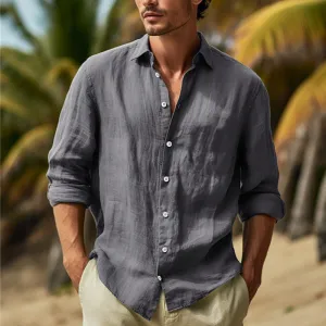 William Linen Long Sleeve Shirt for Men
