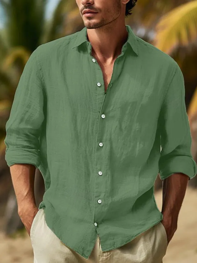 William Linen Long Sleeve Shirt for Men