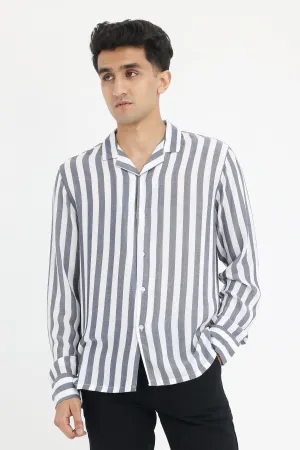 WINTER STRIPE SHIRT-GREY-WHITE