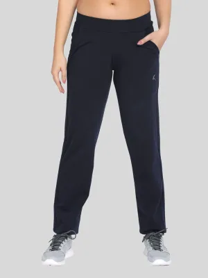 Women Navy Blue Solid Track Pant and Joggera - EASY BACK-NY