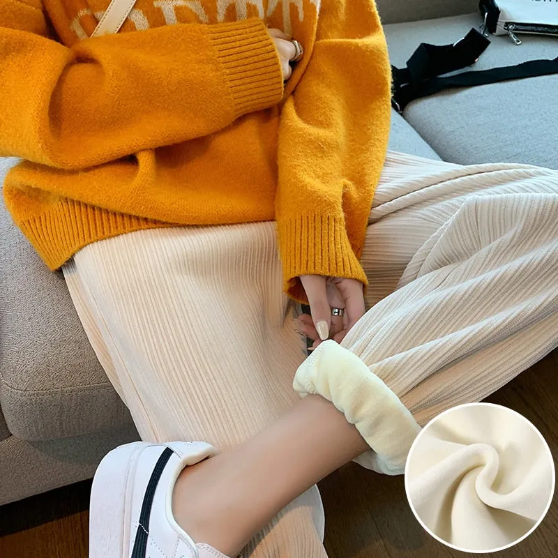 Women Warm Winter Pants Female Korean Style pants