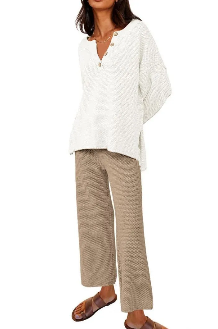Women's Clothing Solid Color Fashion Loose Leisure Suit Two Pieces
