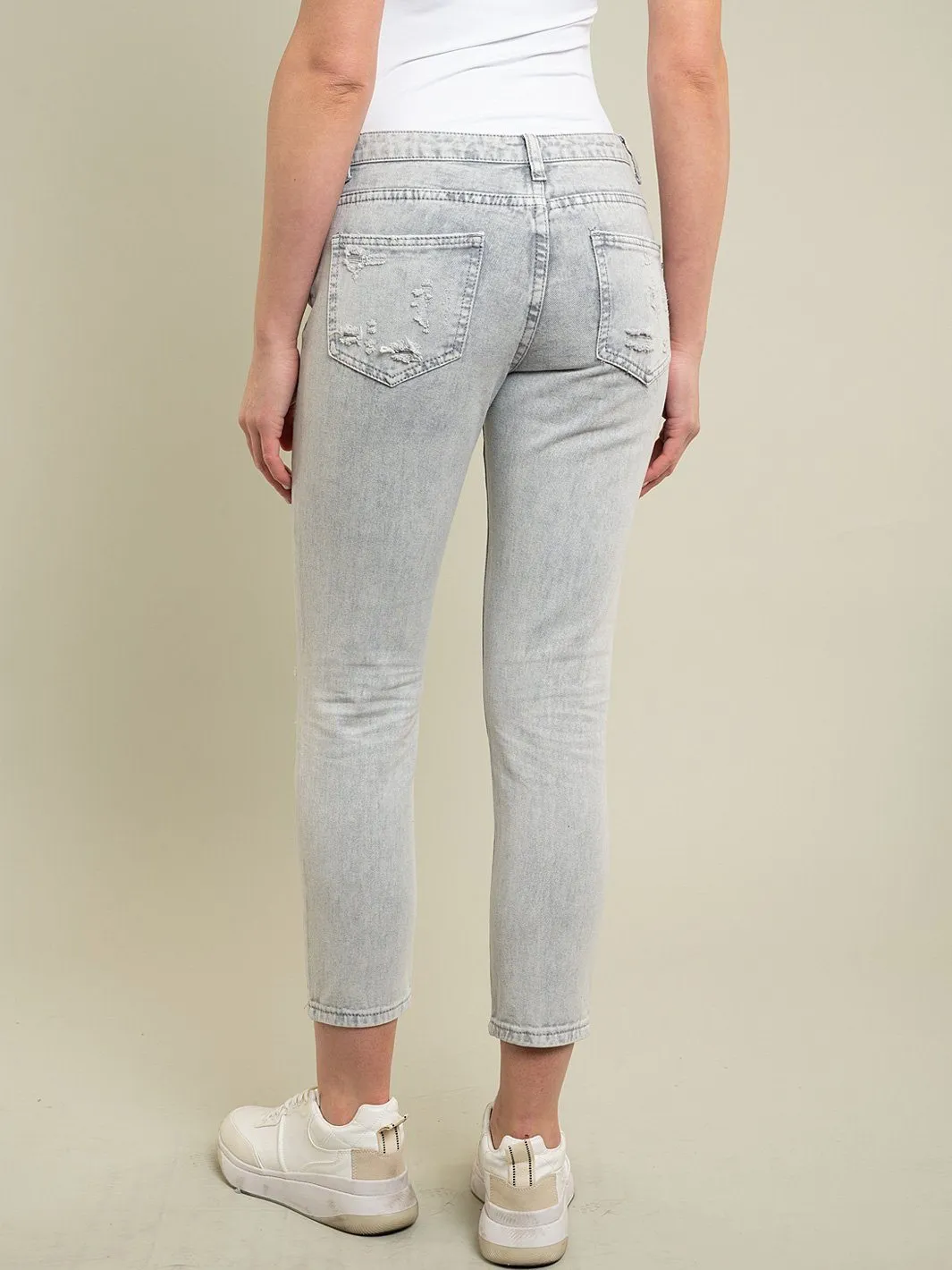 WOMEN'S GREY WASH DENIM JEANS