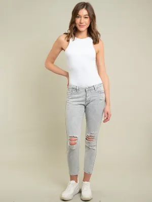 WOMEN'S GREY WASH DENIM JEANS