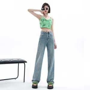 Women's Light-colored Narrow Wide-leg Jeans
