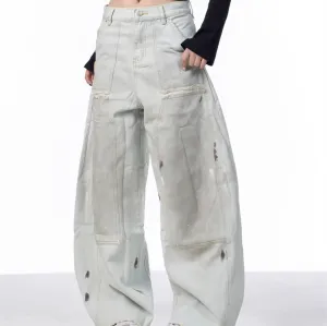 Women's loose Retro Washed Jeans