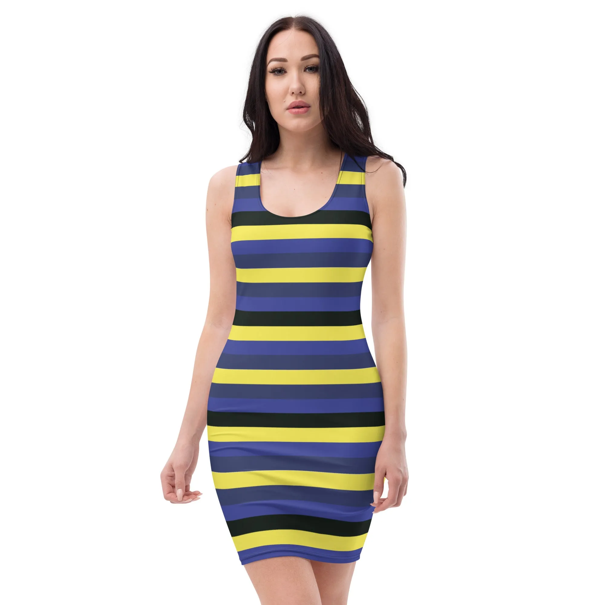 Women's Multi Color Striped Bodycon Dress