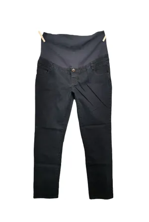 WOMENS SIZE LARGE / XL - THYME MATERNITY, Full-belly Panel, Black Jeans EUC B5