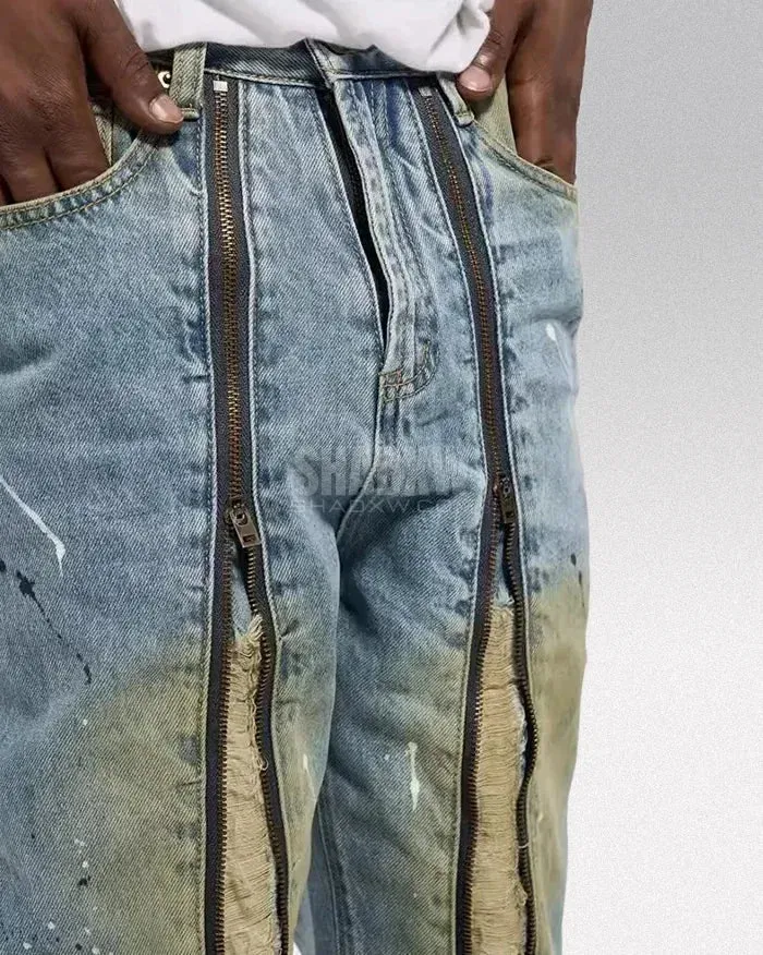 Y2K-Jeans mit Reißverschluss