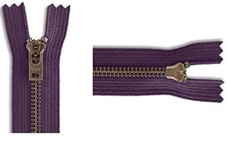 YKK #5 Antique Brass Jeans Zippers - Stock Colors