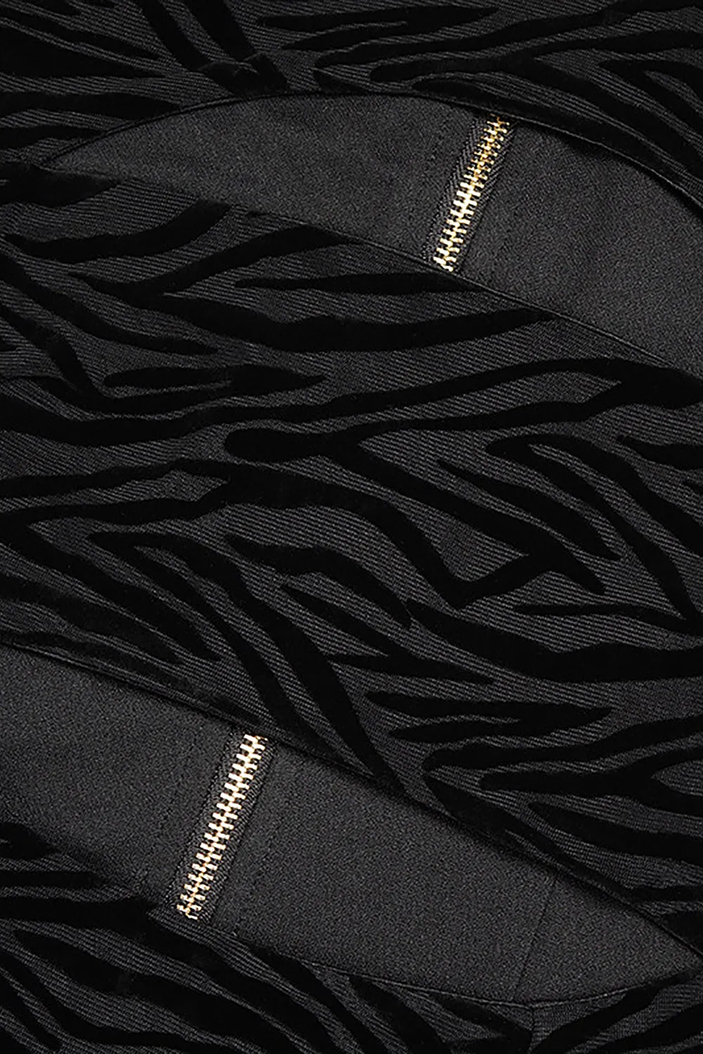 Zebra Striped Turtle Neck Hollow Out Long Sleeves Dress