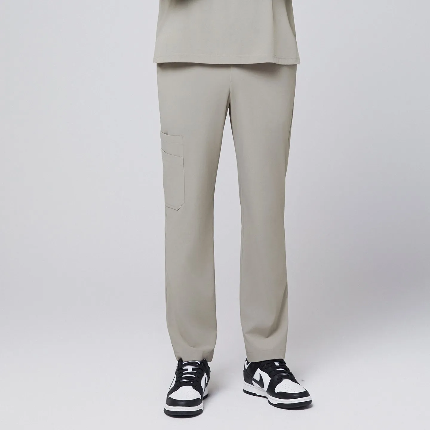 Zenir | Men's Pocket Straight Scrub Pants - Sand Khaki