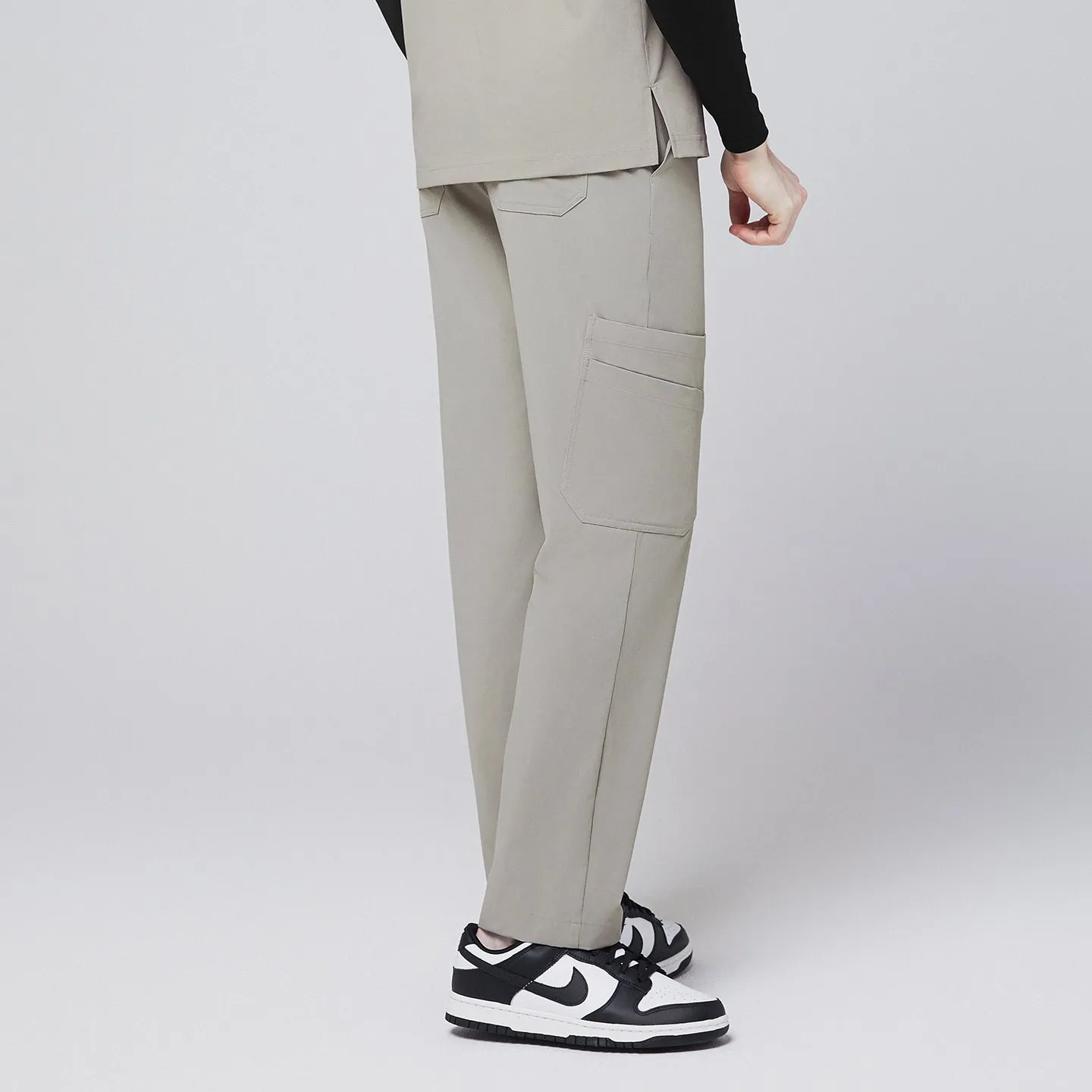 Zenir | Men's Pocket Straight Scrub Pants - Sand Khaki