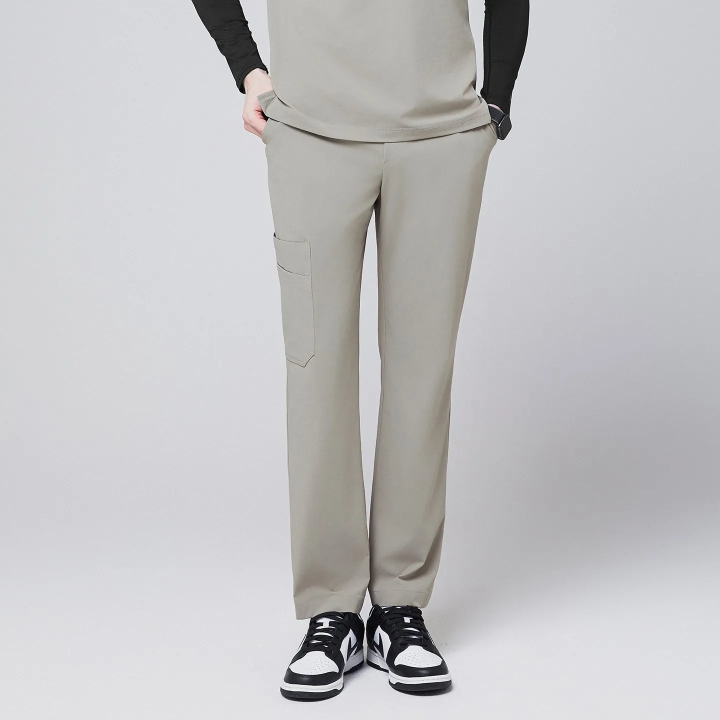 Zenir | Men's Pocket Straight Scrub Pants - Sand Khaki